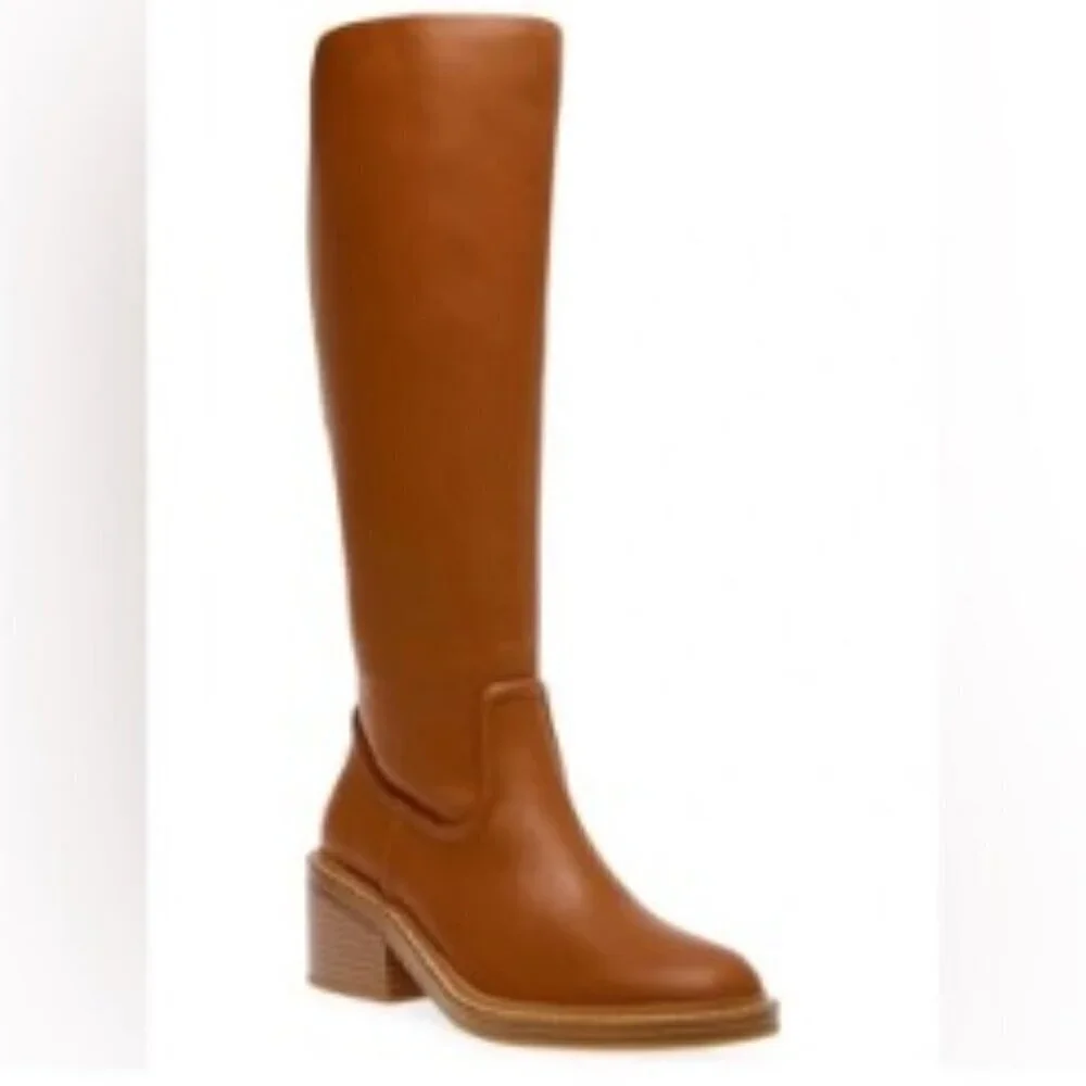 Steve Madden Calda Knee High Brown Tan Western Boho Boots Size 9